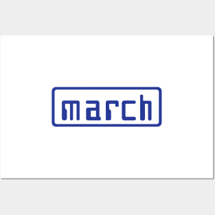 March Racing Cars retro F1 logo - blue Posters and Art